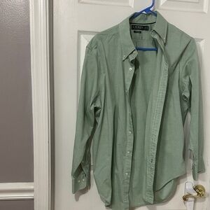 Ralph Lauren Men's Mint Green Casual Button Down Shirt Neck Size 16(32-33)